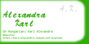 alexandra karl business card